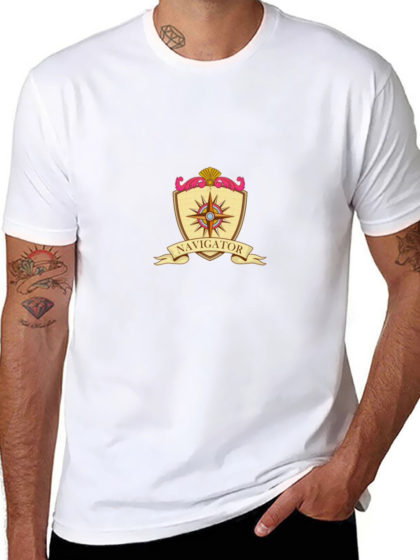 Navigator Compass Emblem Black T-Shirt