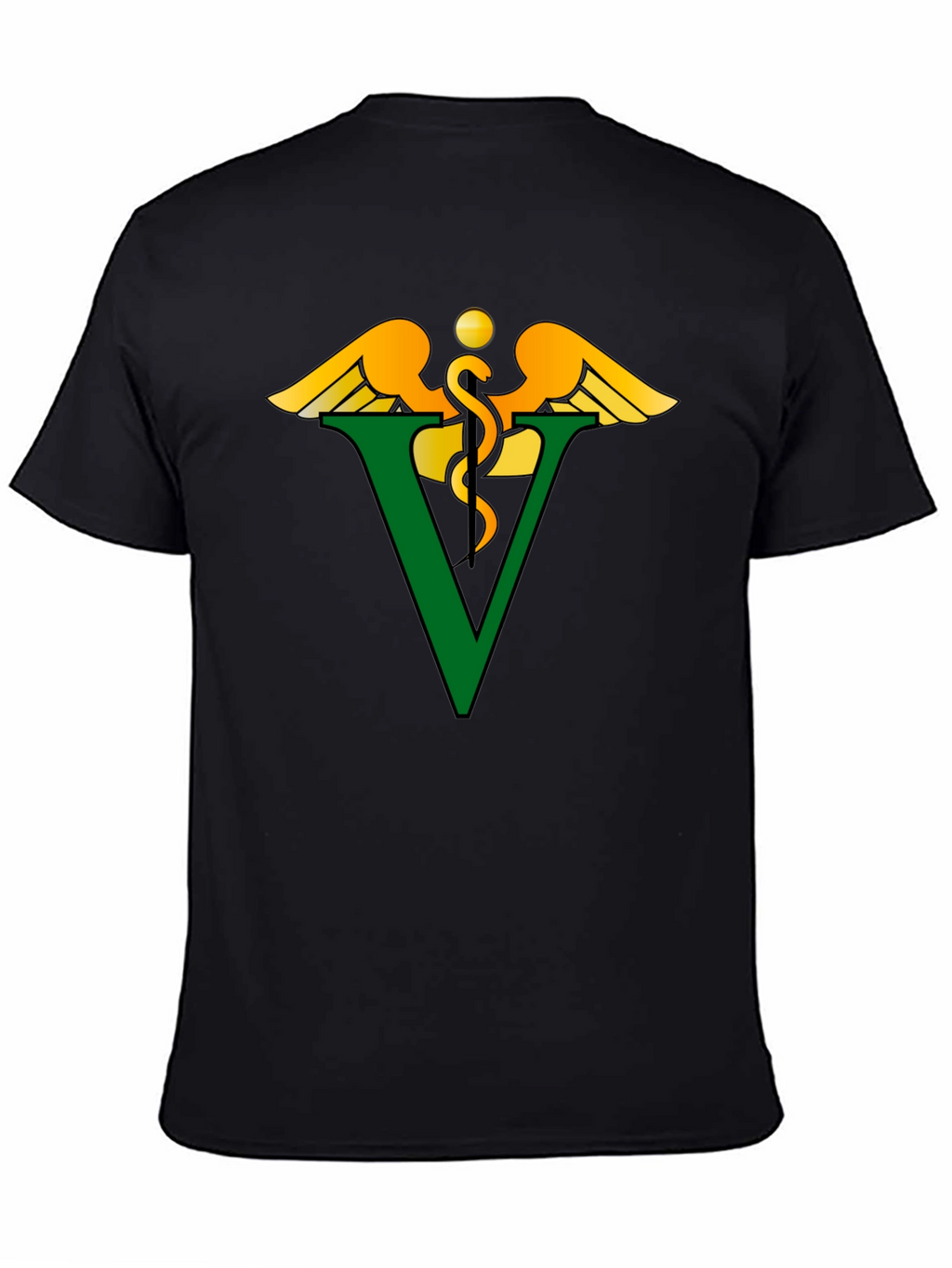 Veterinary Caduceus Symbol Black T-Shirt