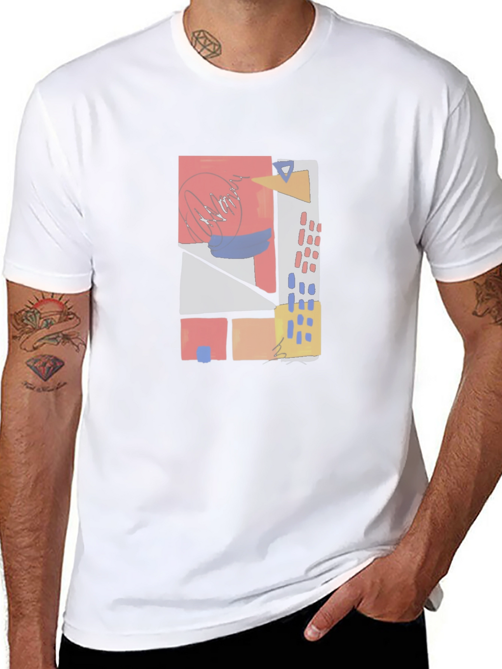 Abstract Geometric T-Shirt - Modern Art Wear