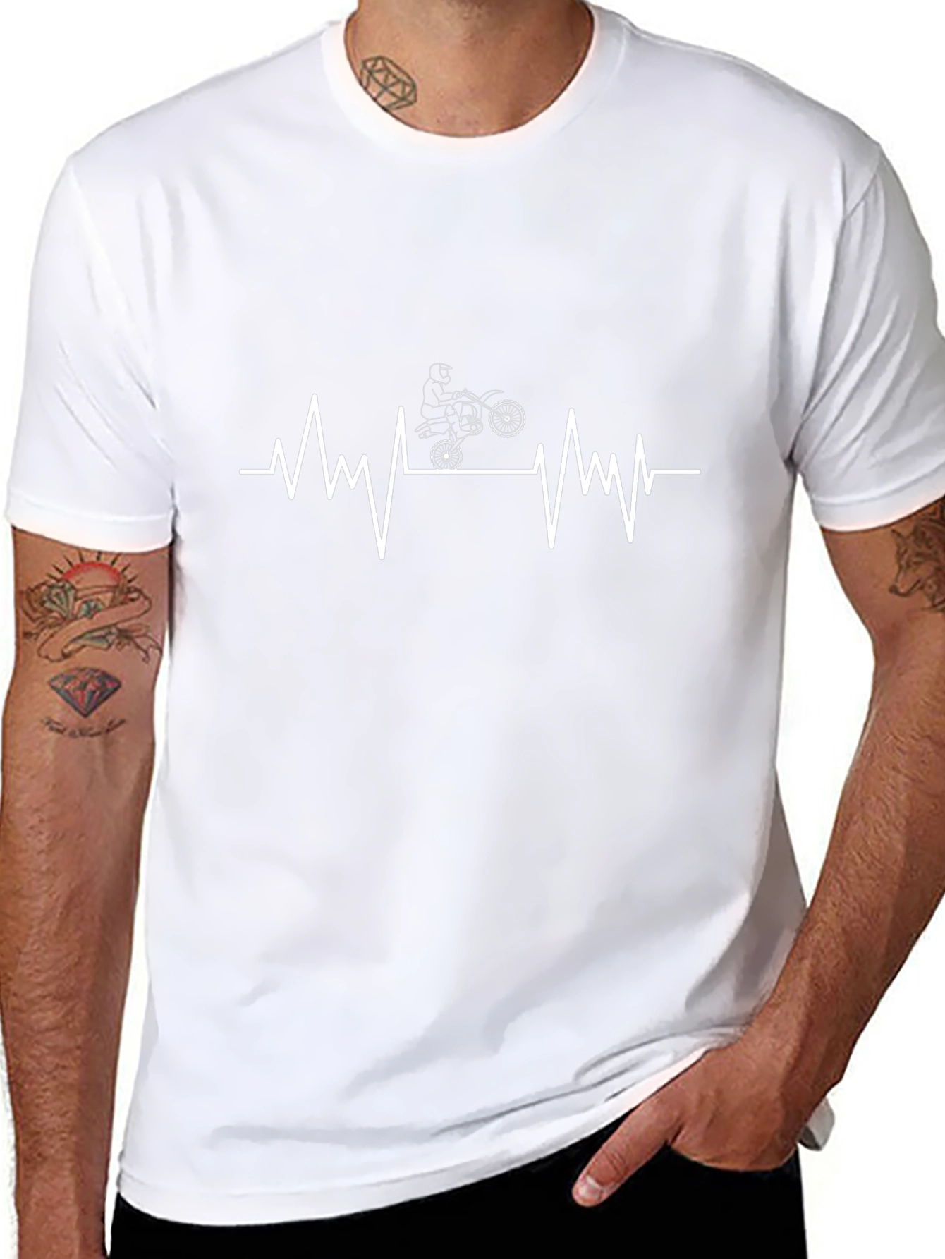 Motorcross Heartbeat Graphic Tee - Black