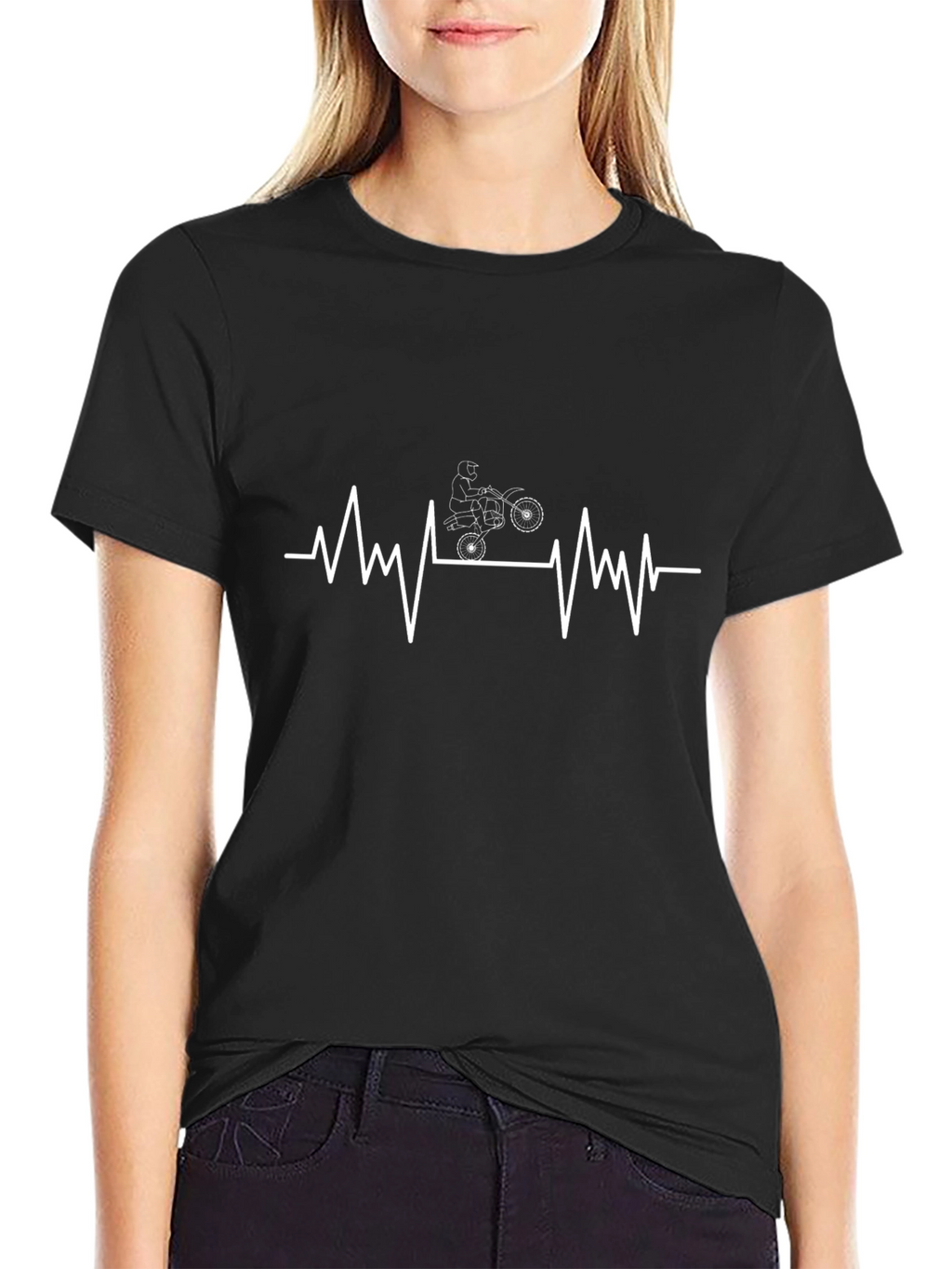 Motorcross Heartbeat Graphic Tee - Black