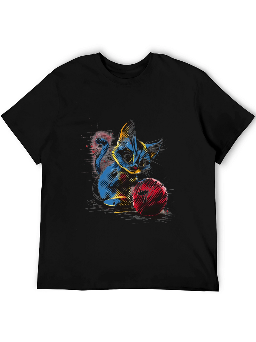 Abstract Cat Graphic T-Shirt