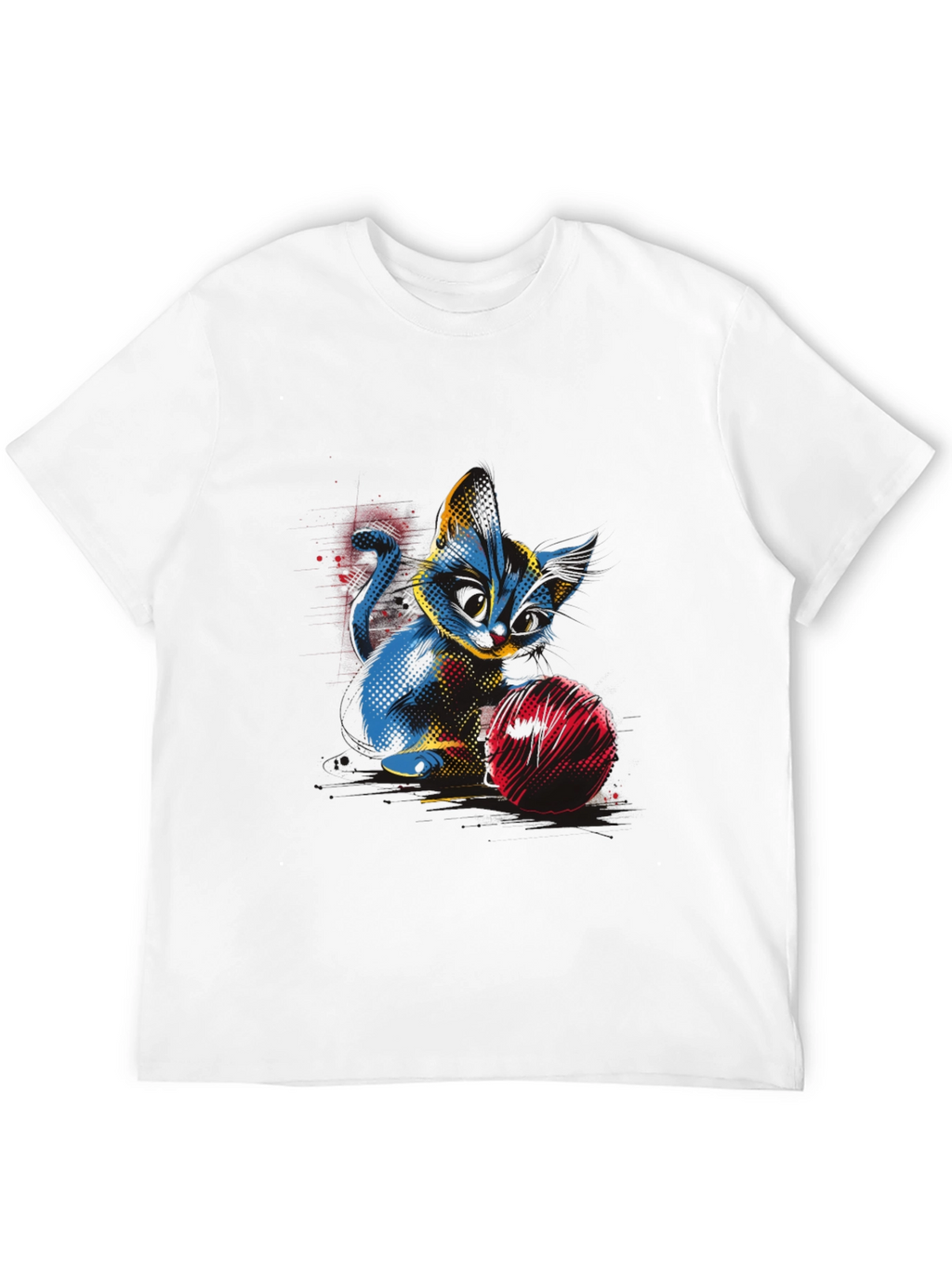 Abstract Cat Graphic T-Shirt