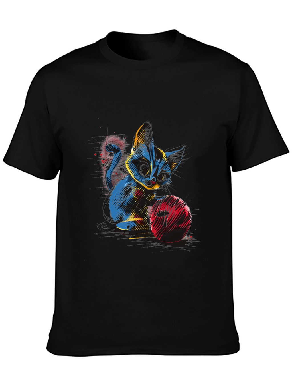Abstract Cat Graphic T-Shirt
