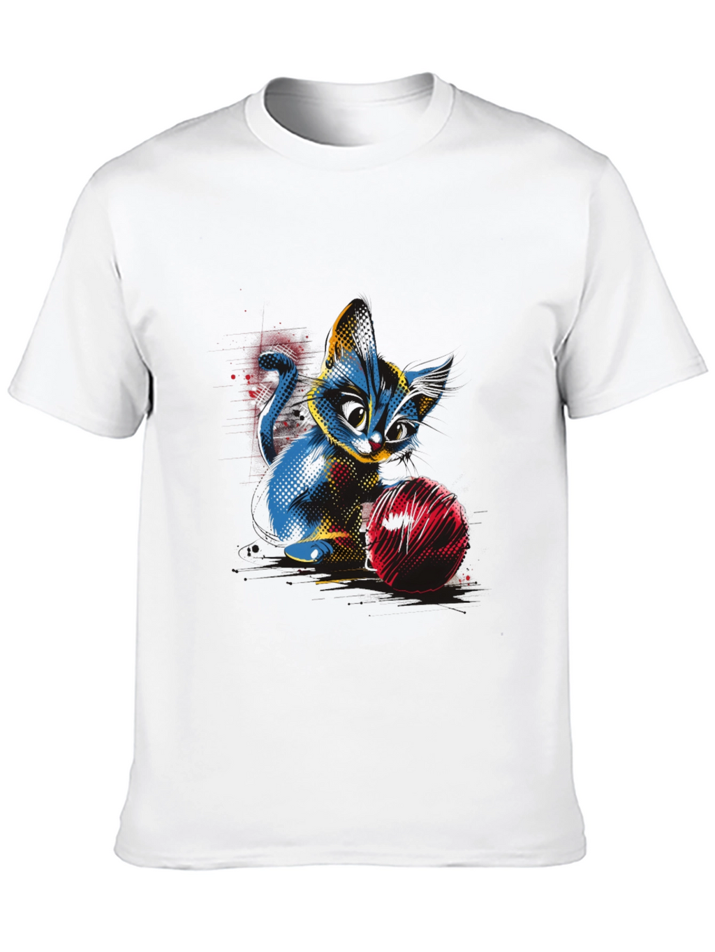 Abstract Cat Graphic T-Shirt