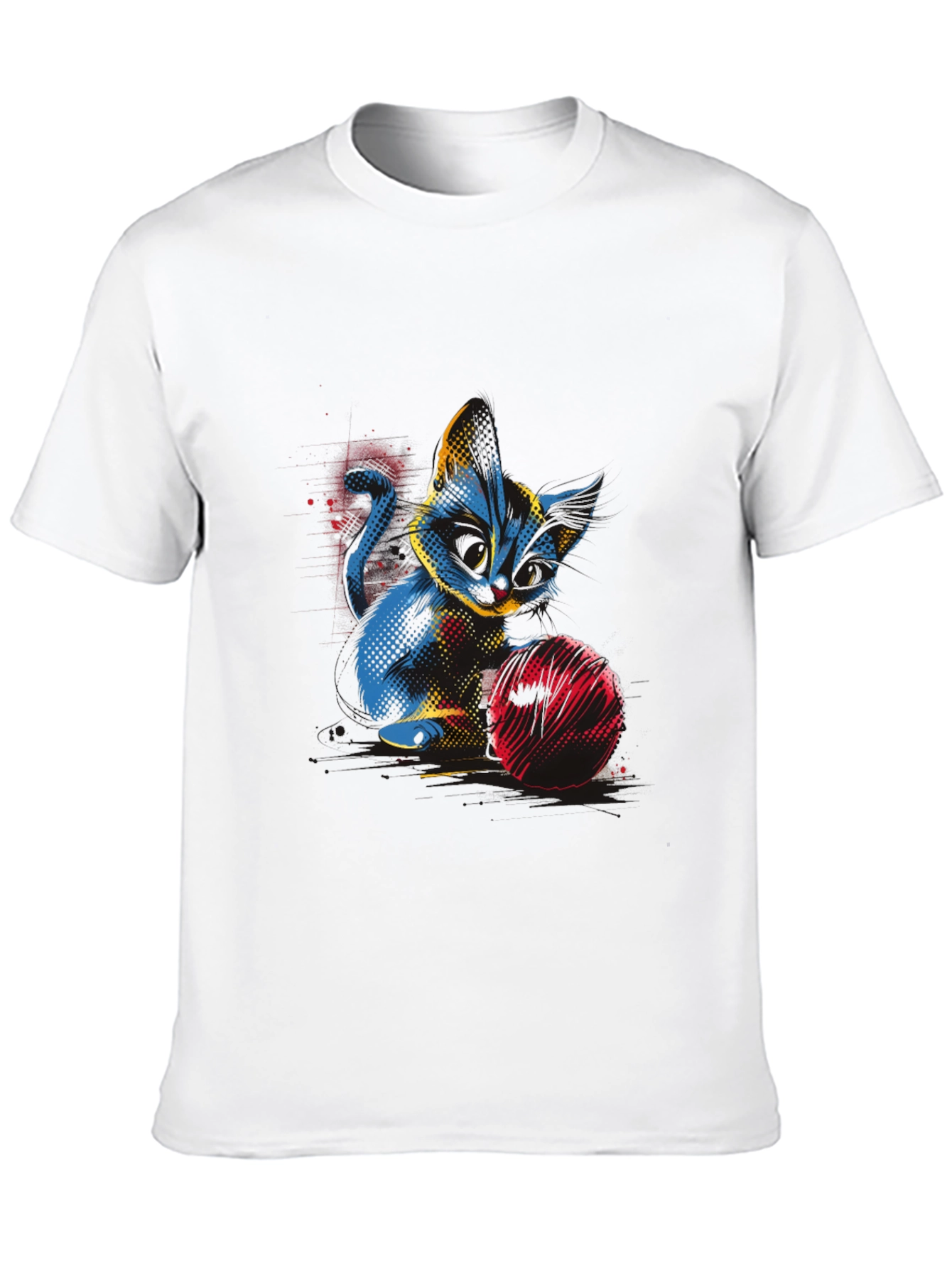 Abstract Cat Graphic T-Shirt