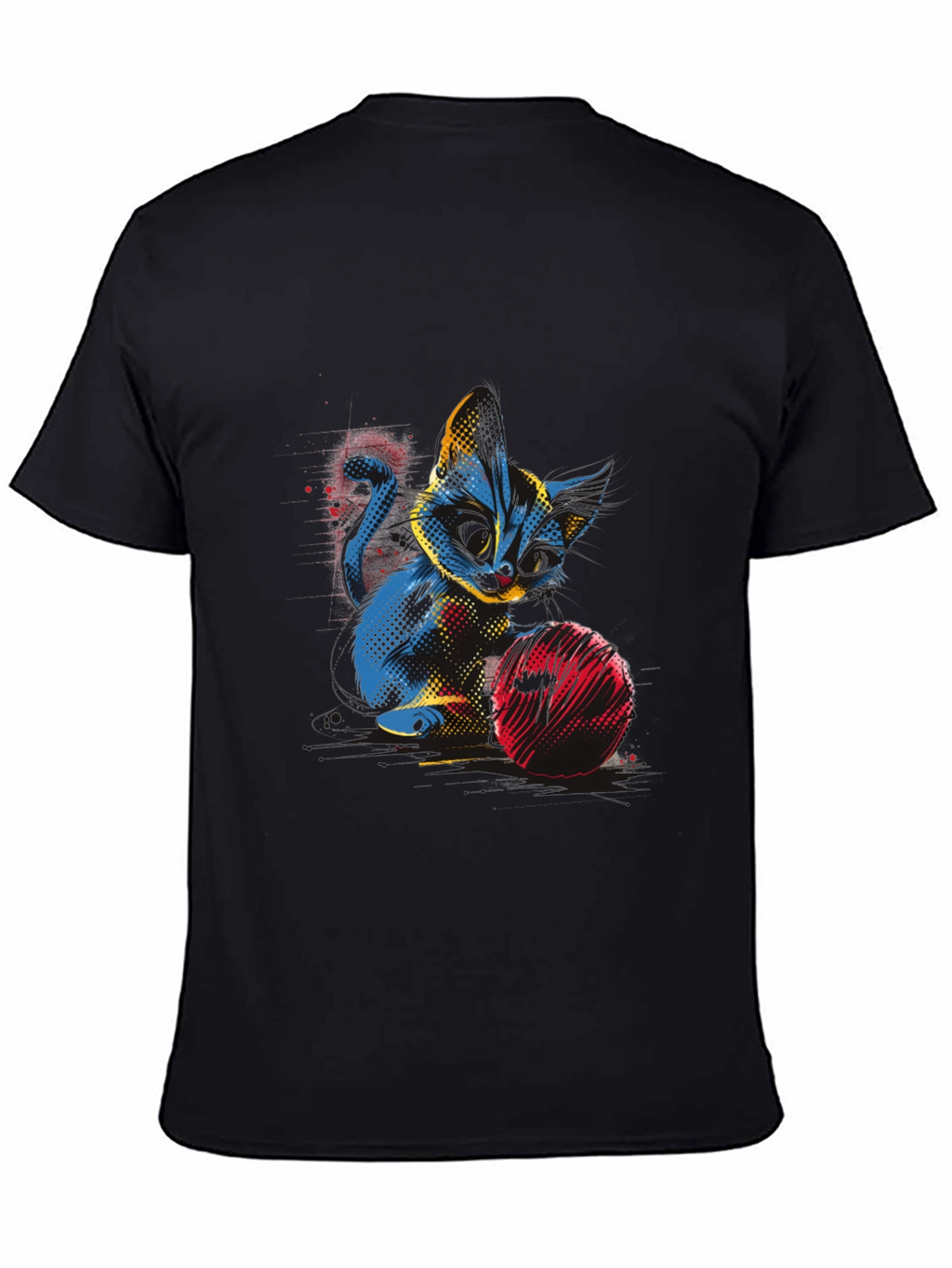 Abstract Cat Graphic T-Shirt