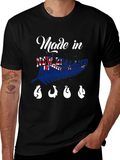 New Zealand Made Black T-Shirt with Fish Hooks