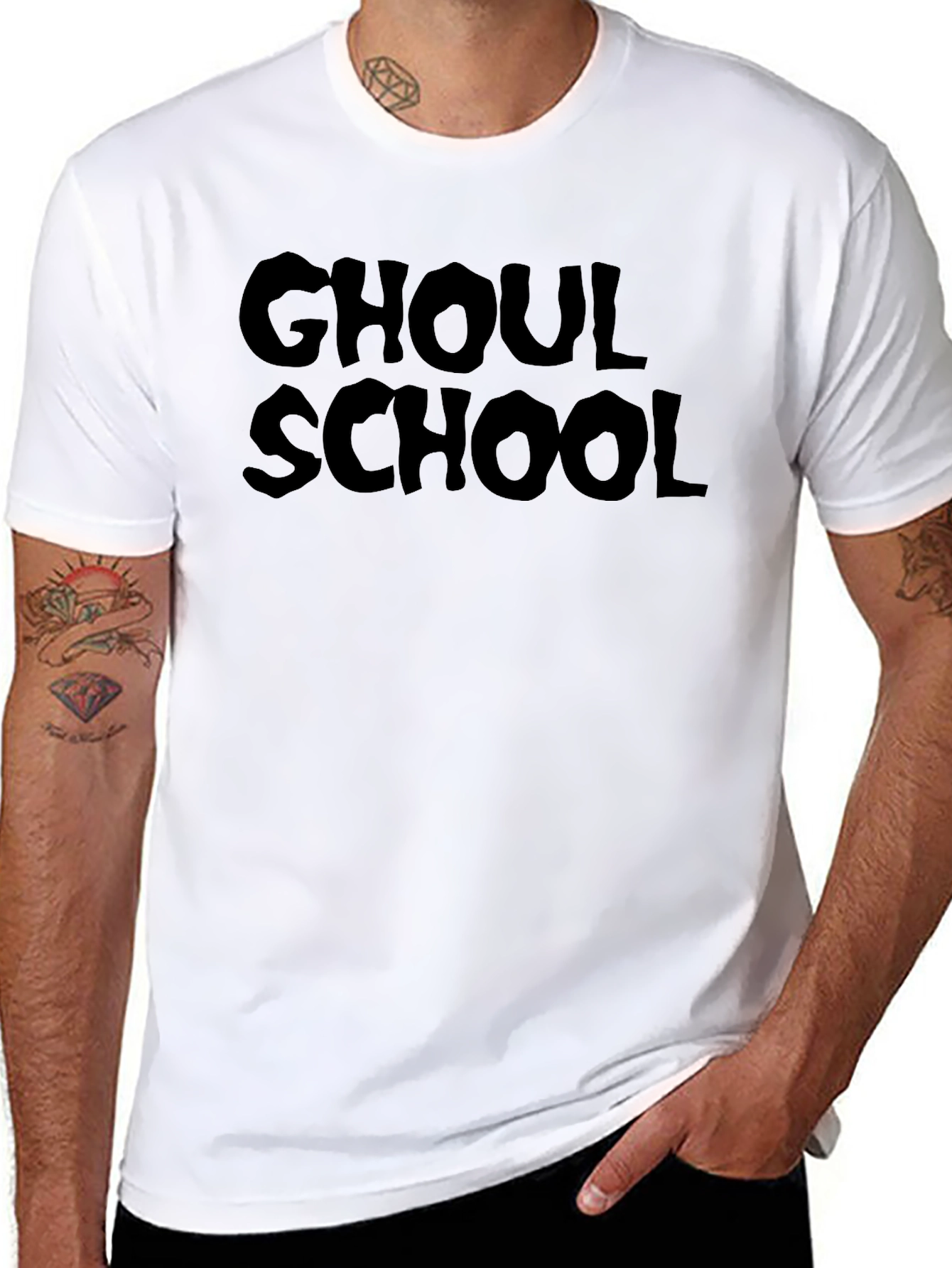 Ghoul School Graphic Tee - Black Cotton T-Shirt
