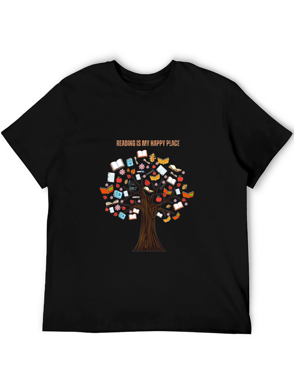 Reading is My Happy Place Tree Graphic T-Shirt