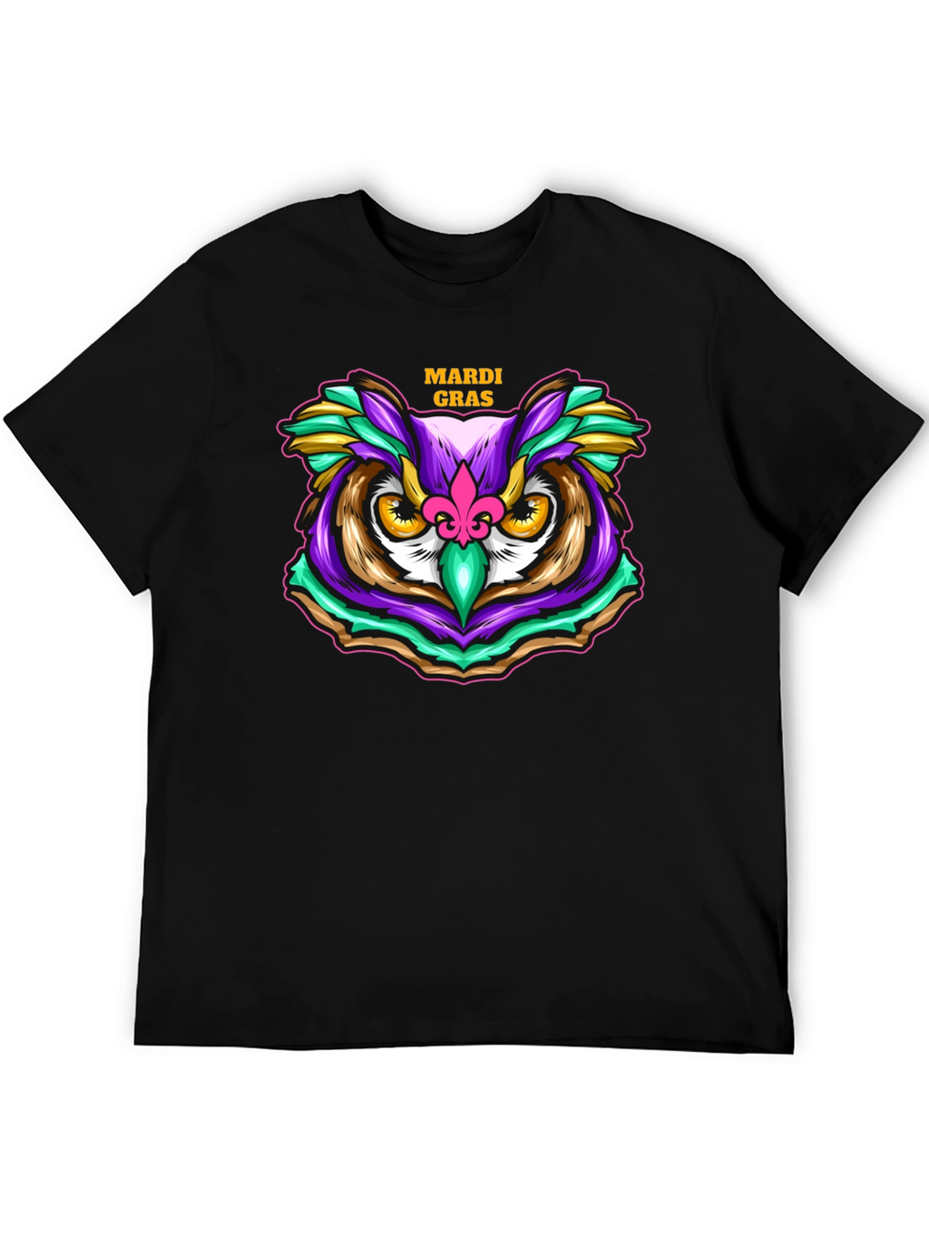 Mardi Gras Owl T-Shirt - Festive Graphic Tee