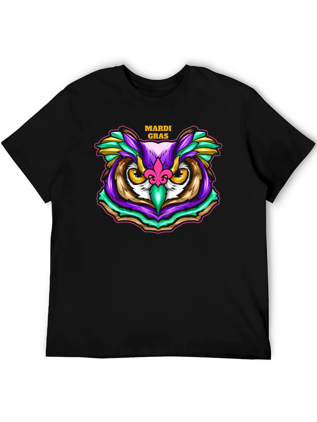 Mardi Gras Owl T-Shirt - Festive Graphic Tee