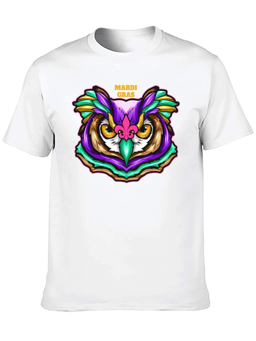 Mardi Gras Owl T-Shirt - Festive Graphic Tee