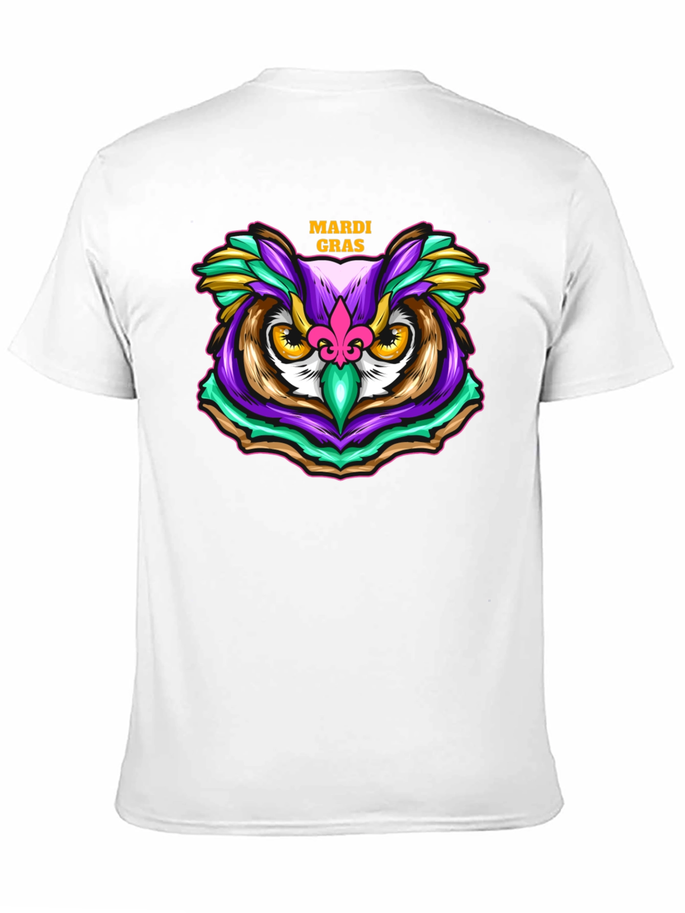 Mardi Gras Owl T-Shirt - Festive Graphic Tee