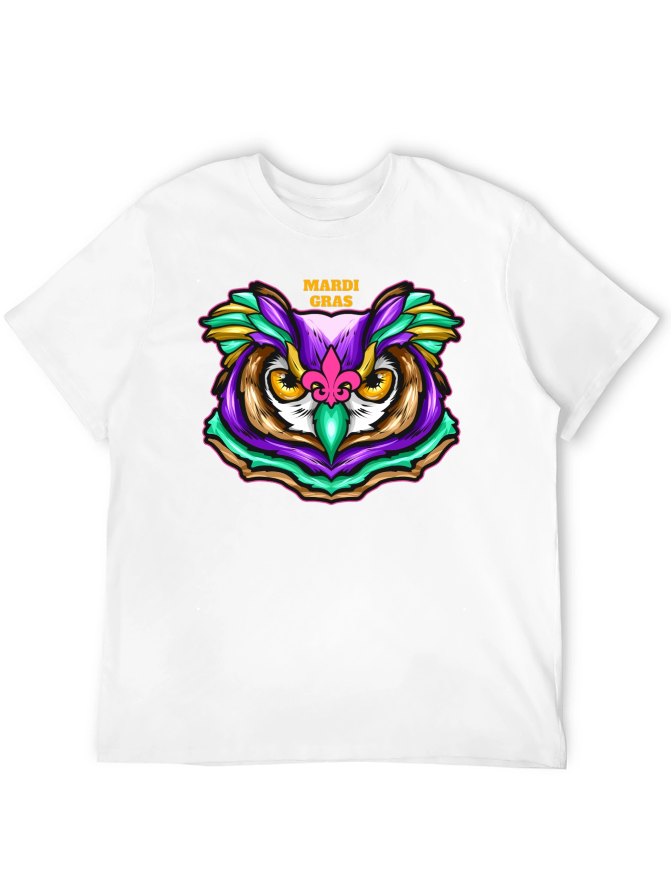 Mardi Gras Owl T-Shirt - Festive Graphic Tee