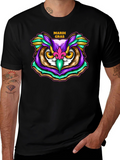 Mardi Gras Owl T-Shirt - Festive Graphic Tee