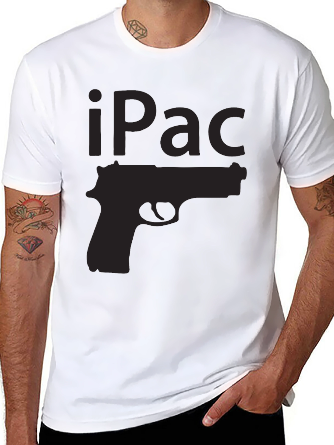 iPac Gun Graphic T-Shirt - Black