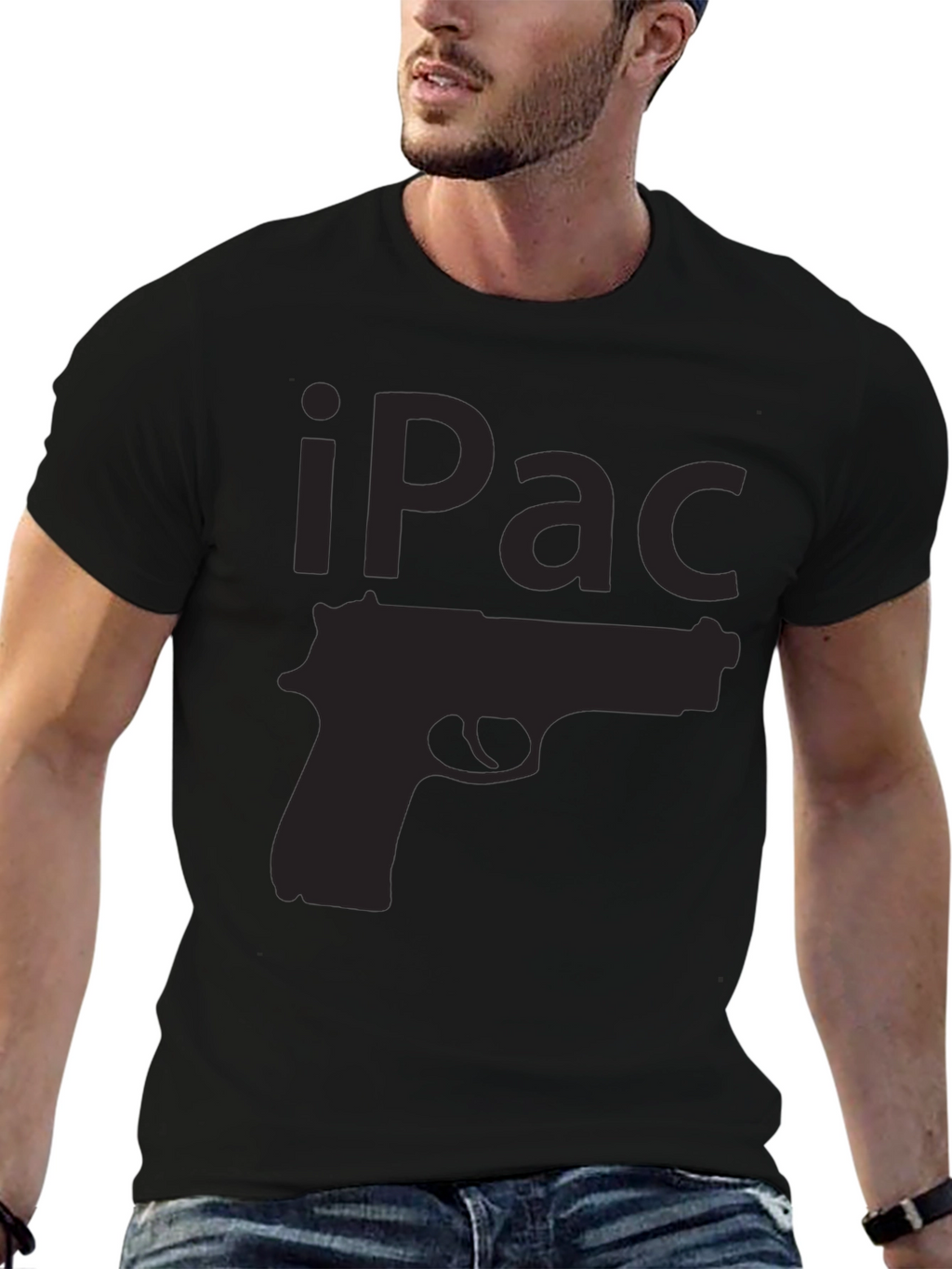iPac Gun Graphic T-Shirt - Black