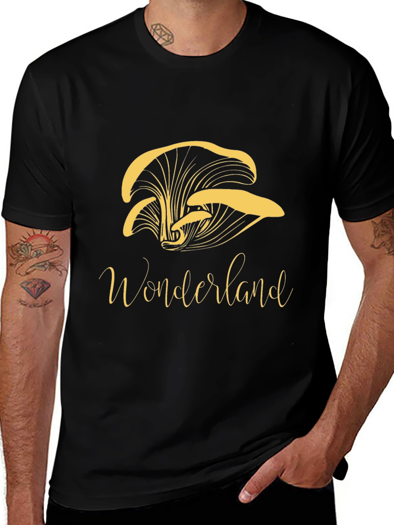 Wonderland Mushroom Graphic Tee - Black