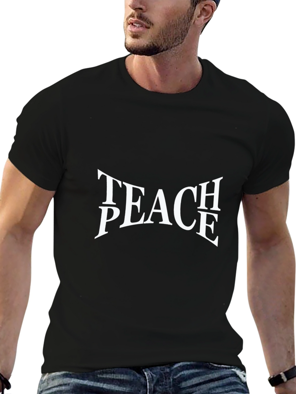 Teach Peace Graphic Tee - Unisex Black T-Shirt