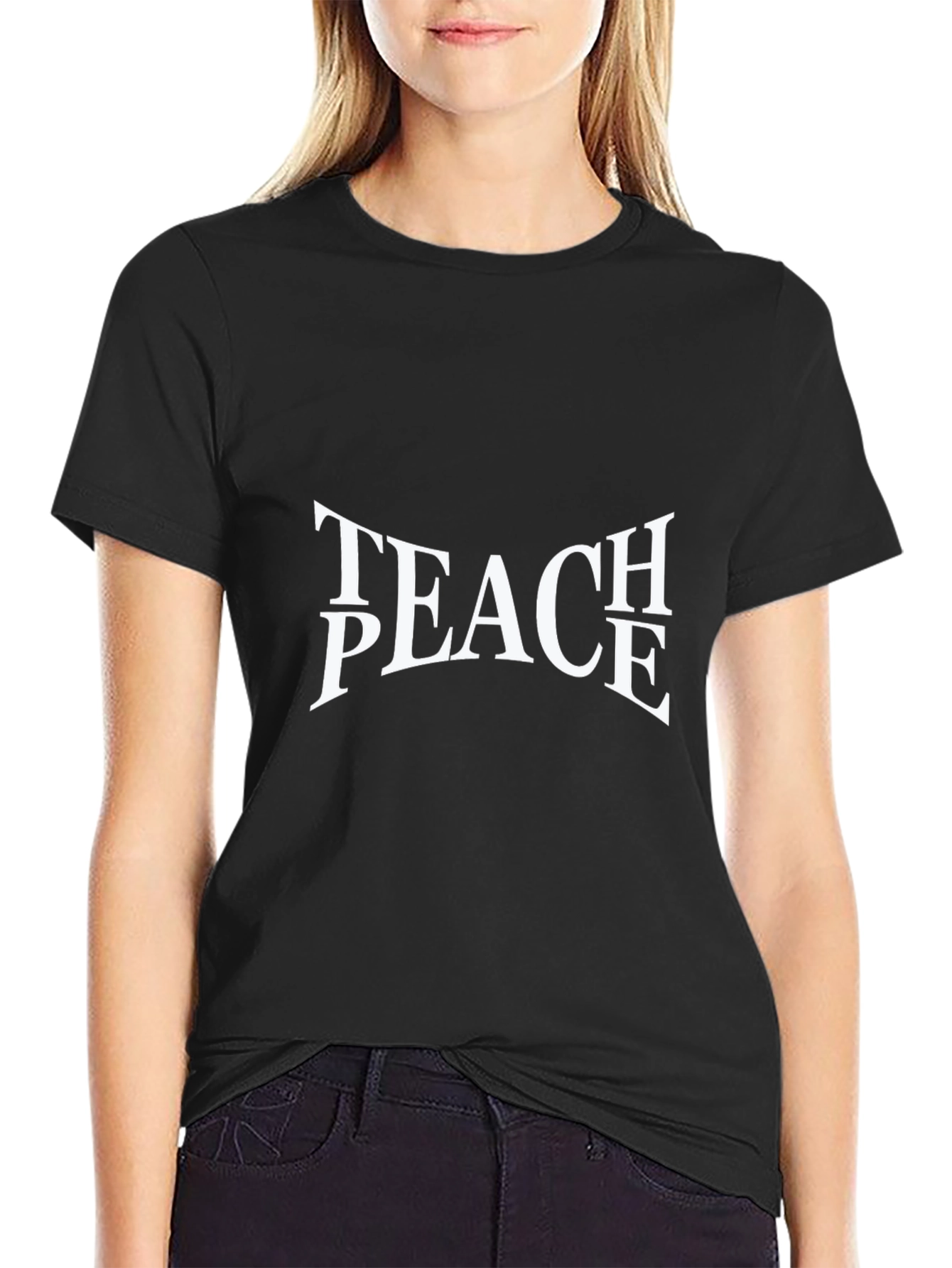 Teach Peace Graphic Tee - Unisex Black T-Shirt