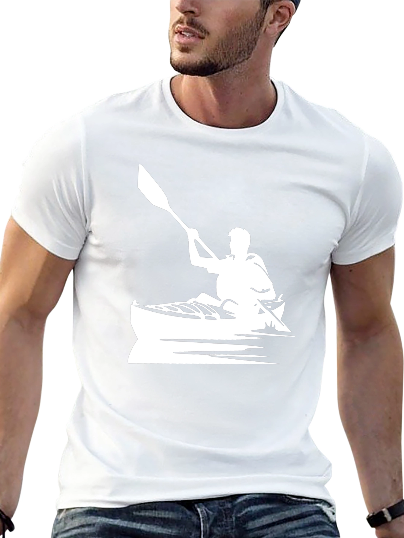 Kayaking T-Shirt: Paddler in Boat Graphic Tee