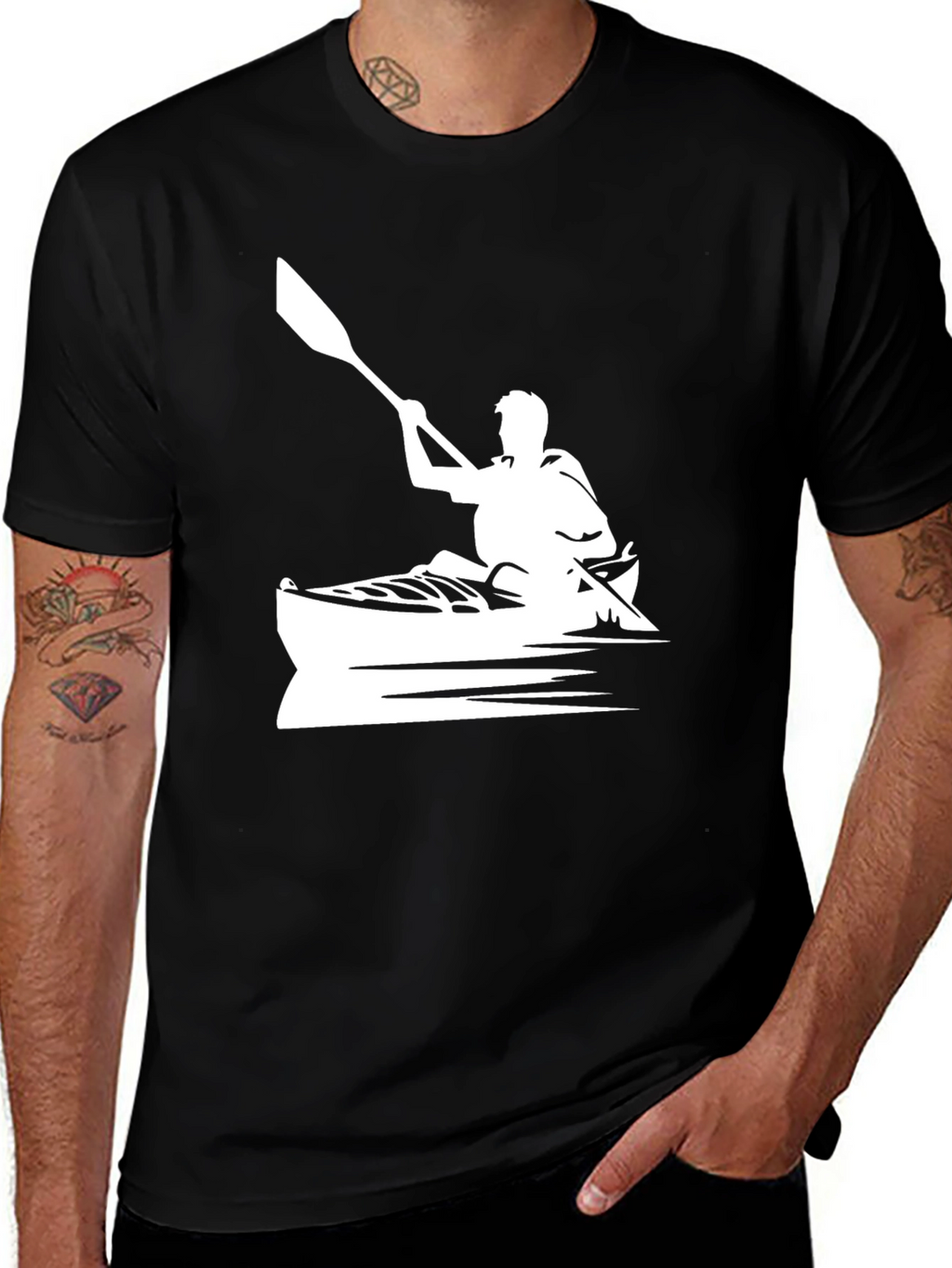 Kayaking T-Shirt: Paddler in Boat Graphic Tee