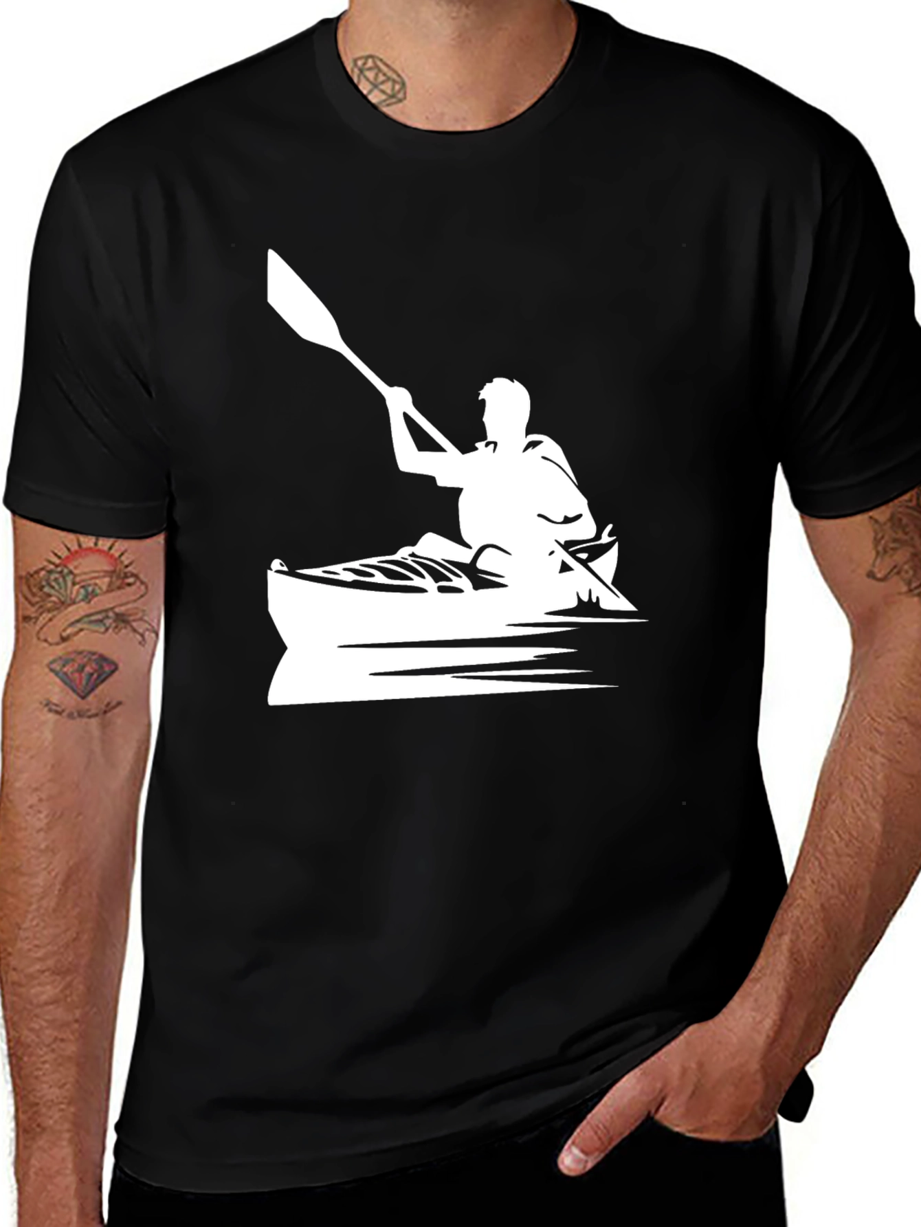 Kayaking T-Shirt: Paddler in Boat Graphic Tee