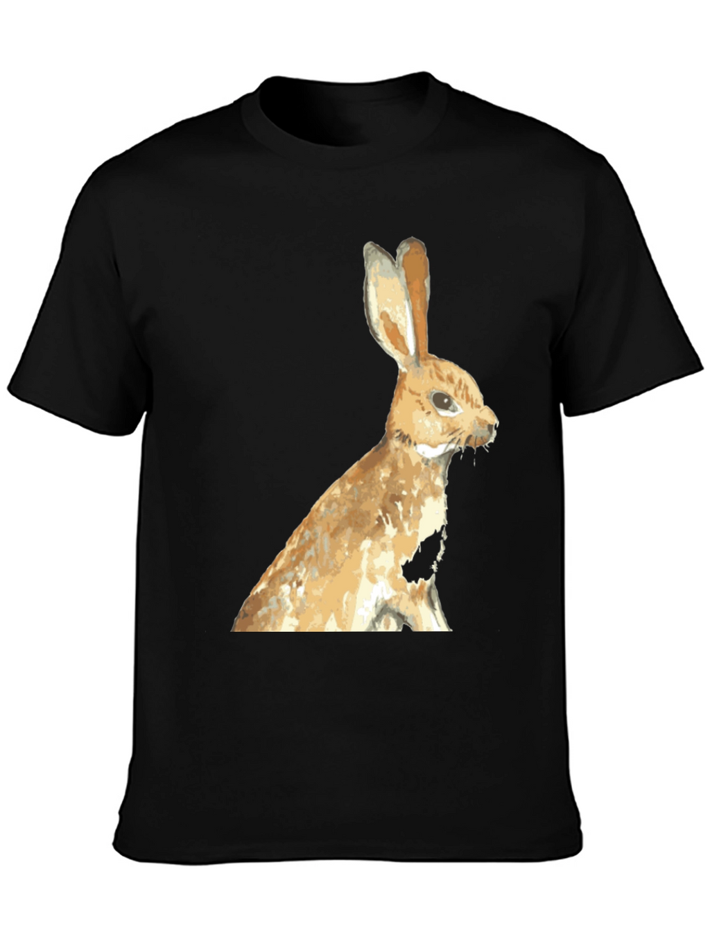 Rabbit Graphic Black T-Shirt