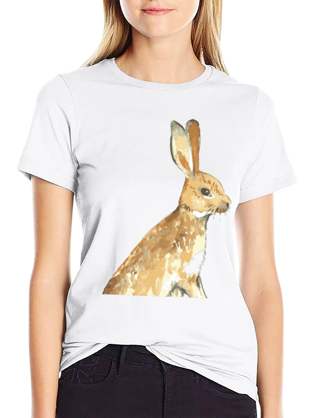 Rabbit Graphic Black T-Shirt