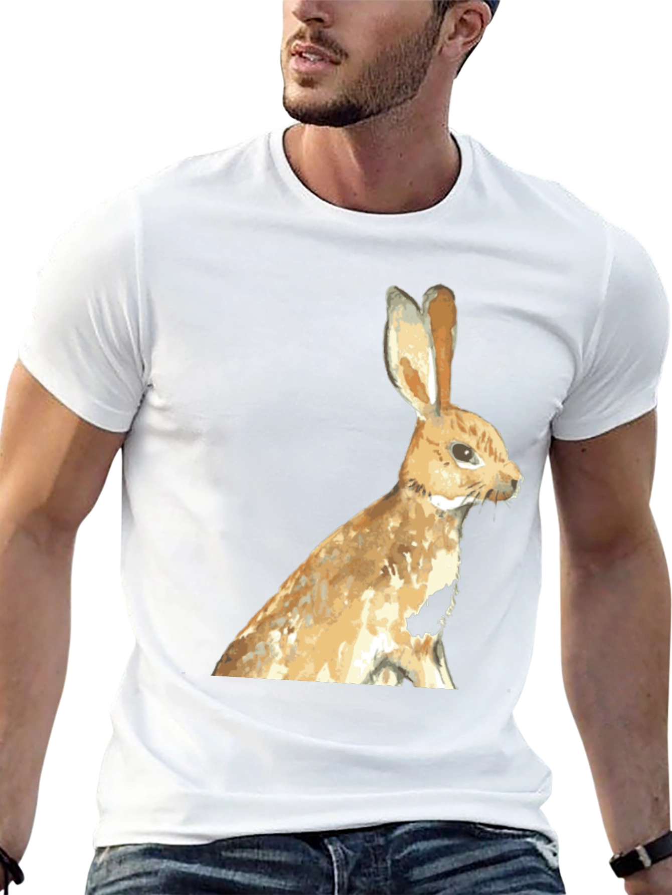 Rabbit Graphic Black T-Shirt