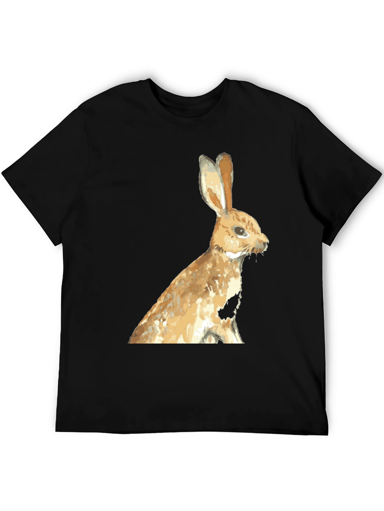 Rabbit Graphic Black T-Shirt