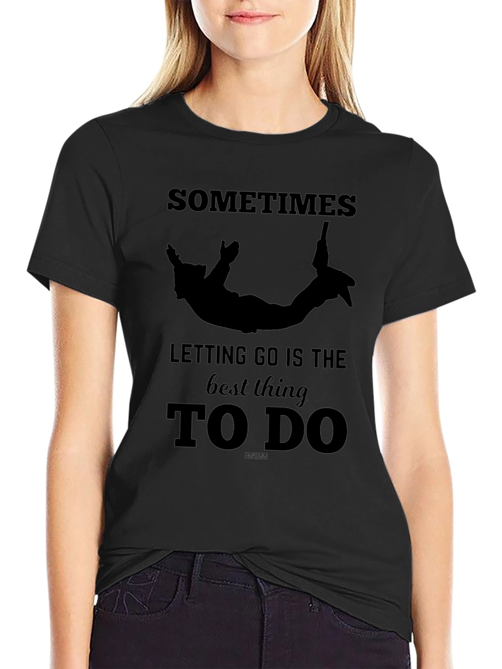 Sometimes Letting Go Black Graphic Tee