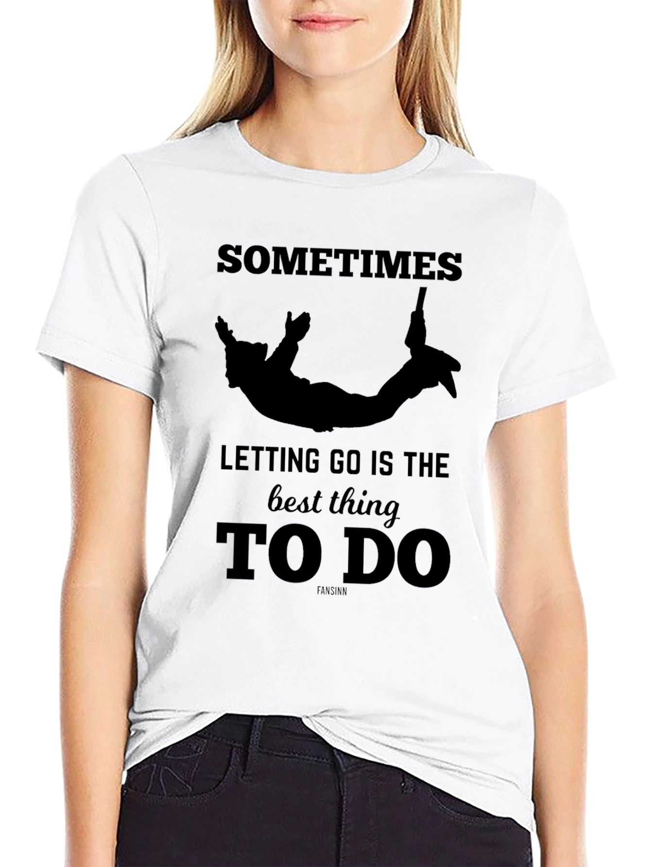 Sometimes Letting Go Black Graphic Tee
