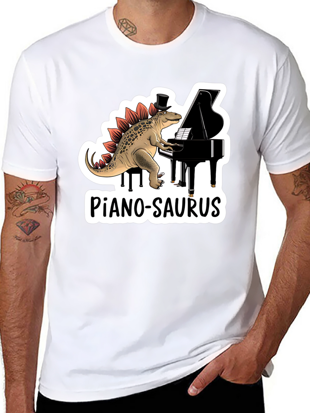 Piano-Saurus T-Shirt: Dinosaur Playing Piano!