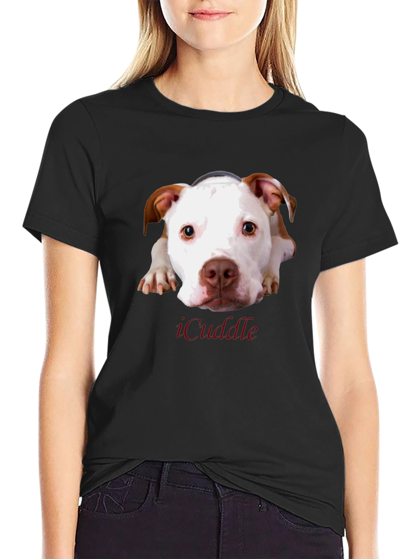 iCuddle Dog Graphic T-Shirt - Unisex Black Tee