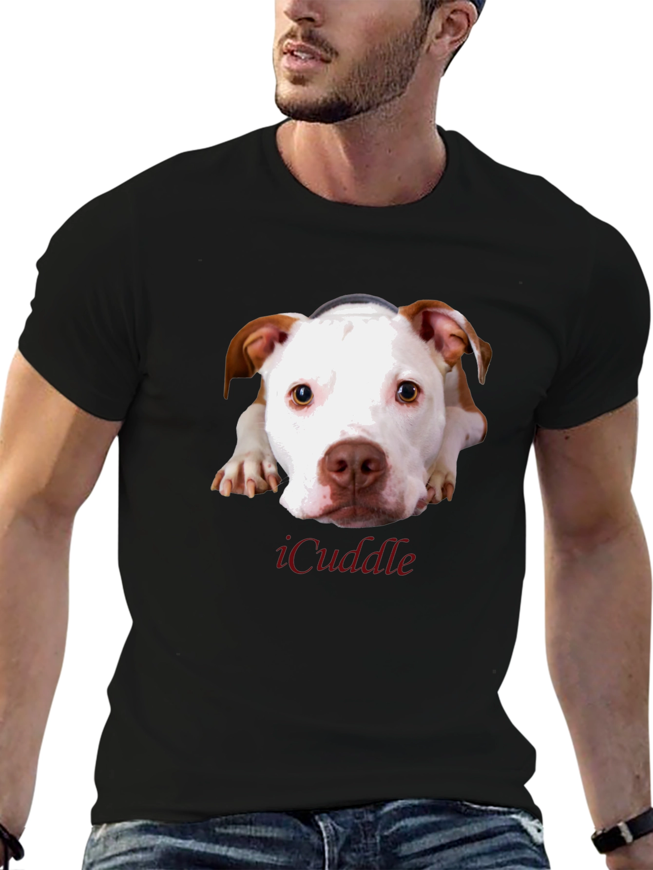 iCuddle Dog Graphic T-Shirt - Unisex Black Tee
