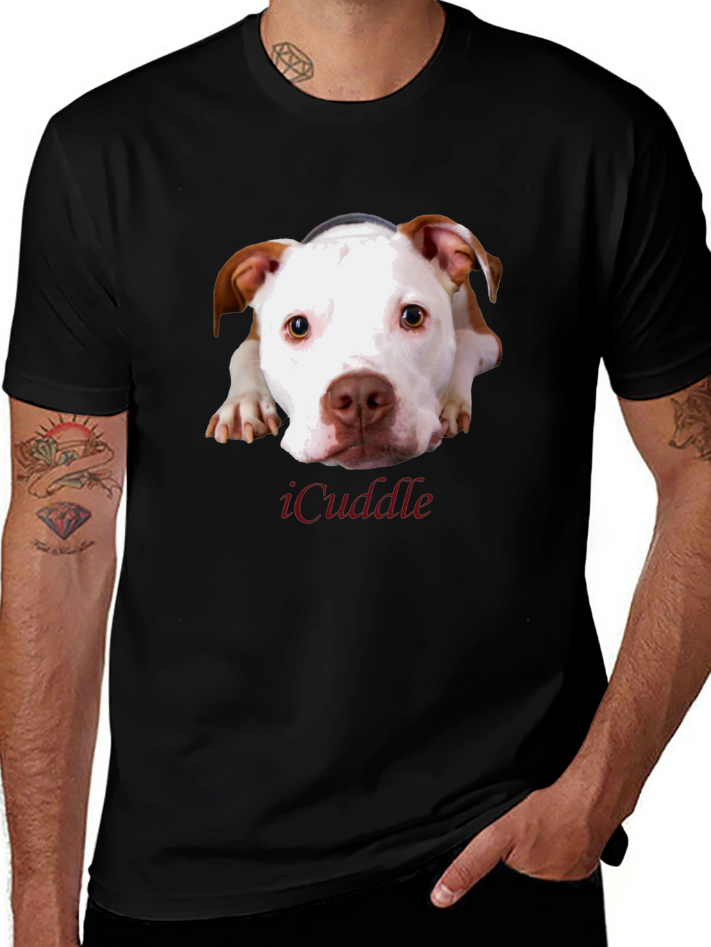 iCuddle Dog Graphic T-Shirt - Unisex Black Tee