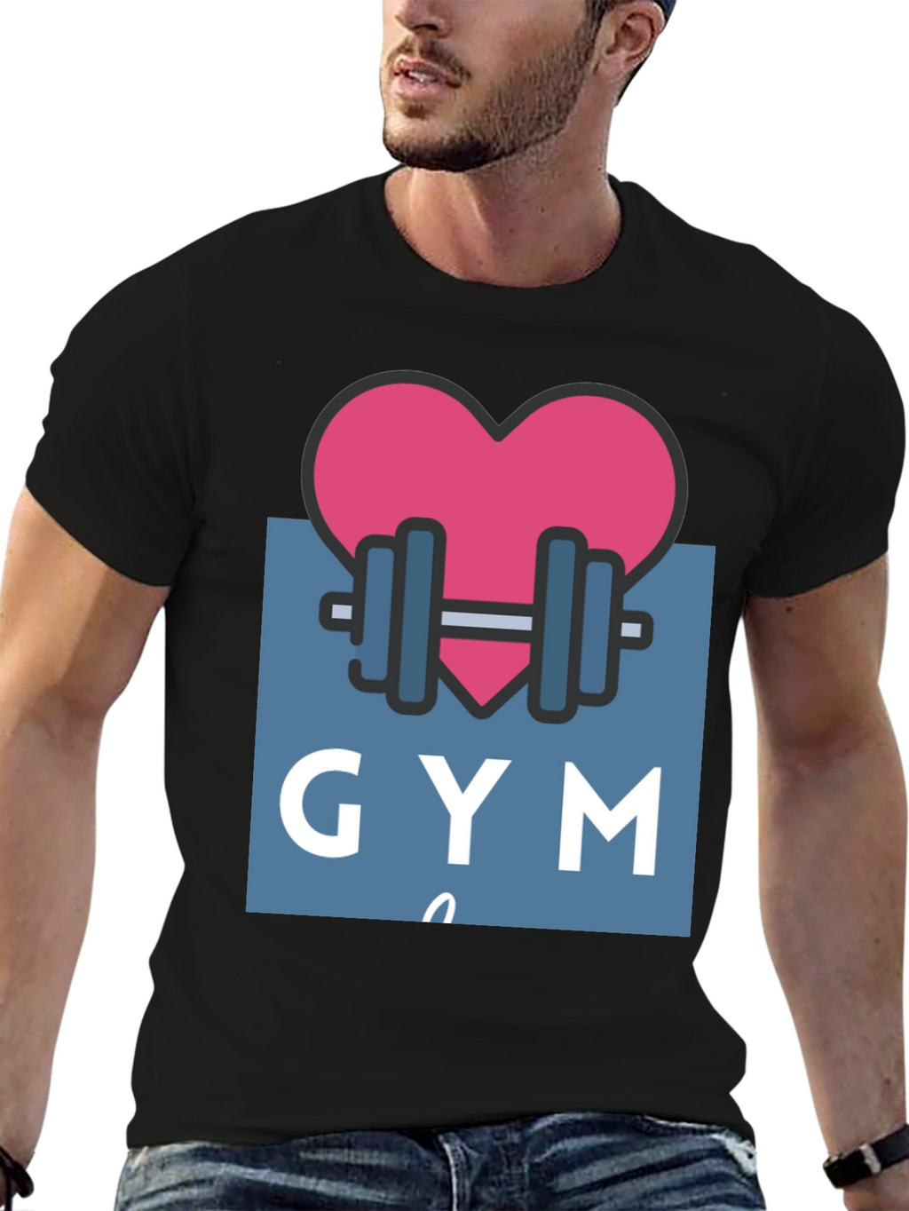 Gym Lovers Tee: Heart & Weights Design