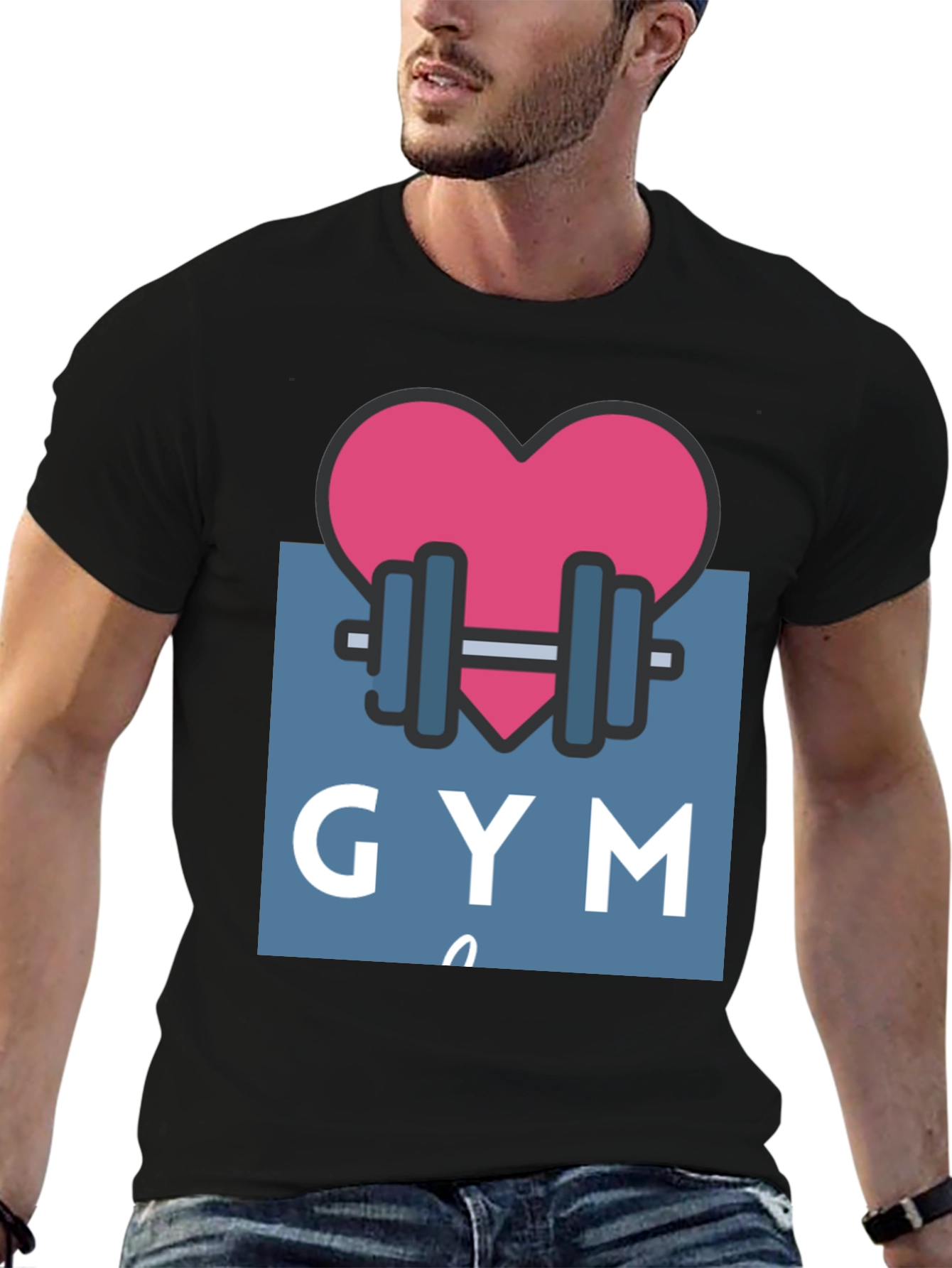 Gym Lovers Tee: Heart & Weights Design