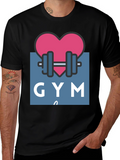 Gym Lovers Tee: Heart & Weights Design