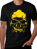 Edgy Skull Graphic Tee - Black