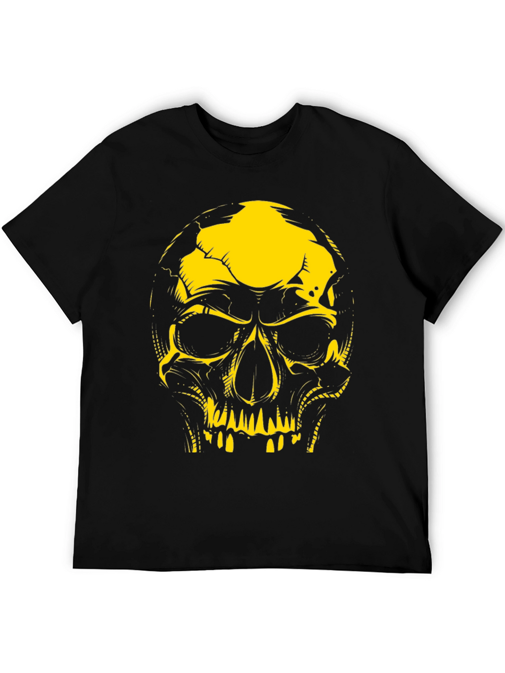 Edgy Skull Graphic Tee - Black