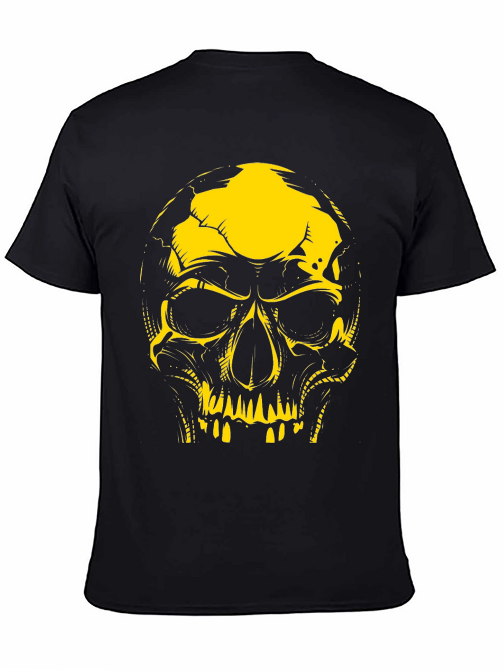 Edgy Skull Graphic Tee - Black
