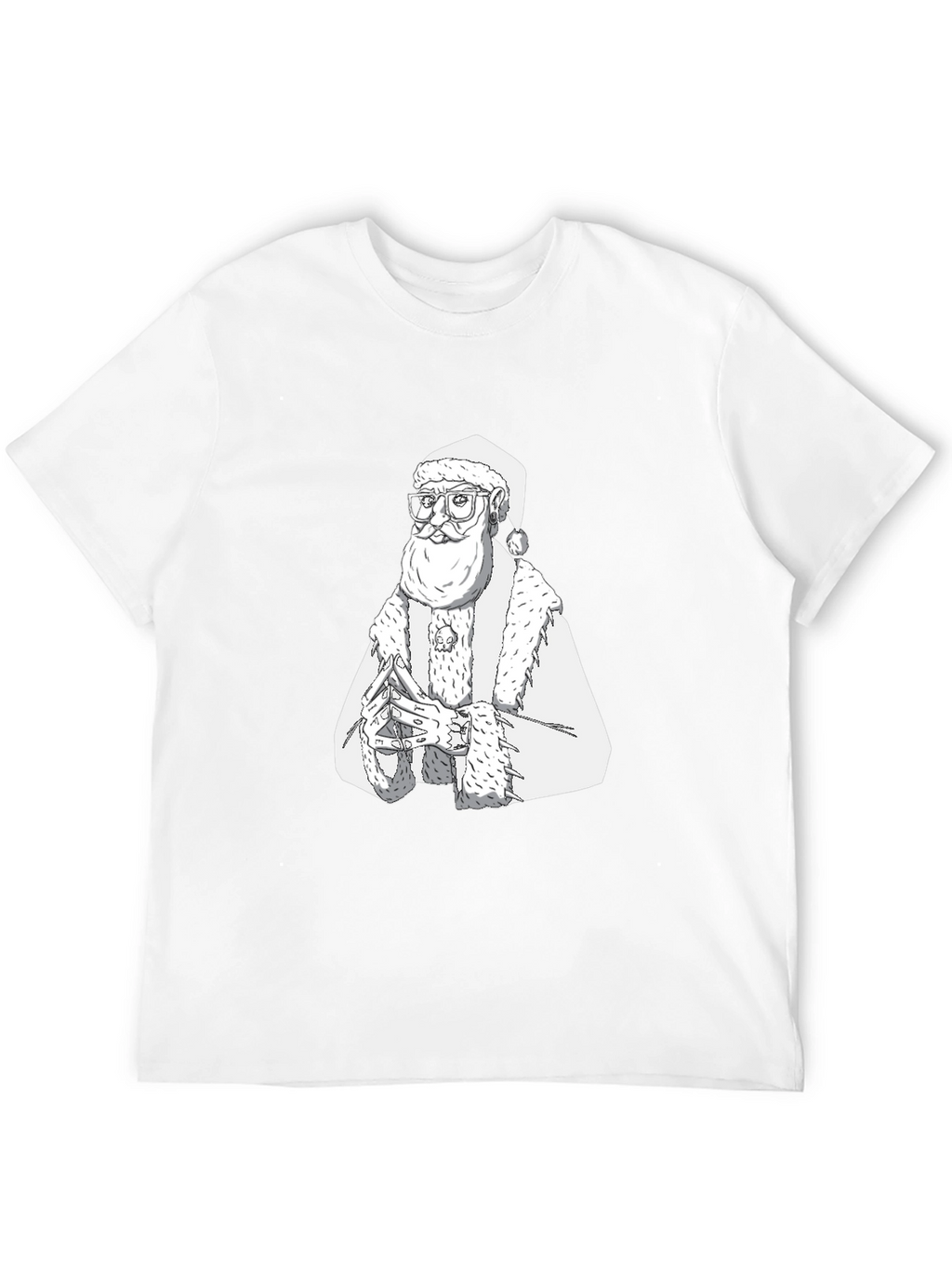Hipster Santa T-Shirt - Black Cotton Tee