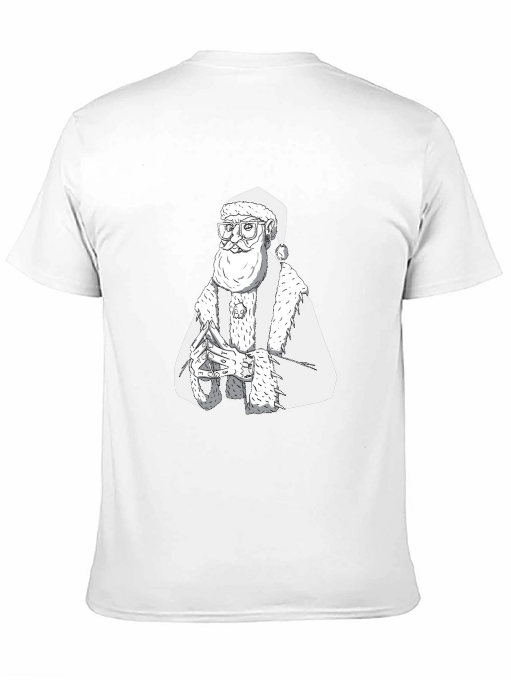 Hipster Santa T-Shirt - Black Cotton Tee