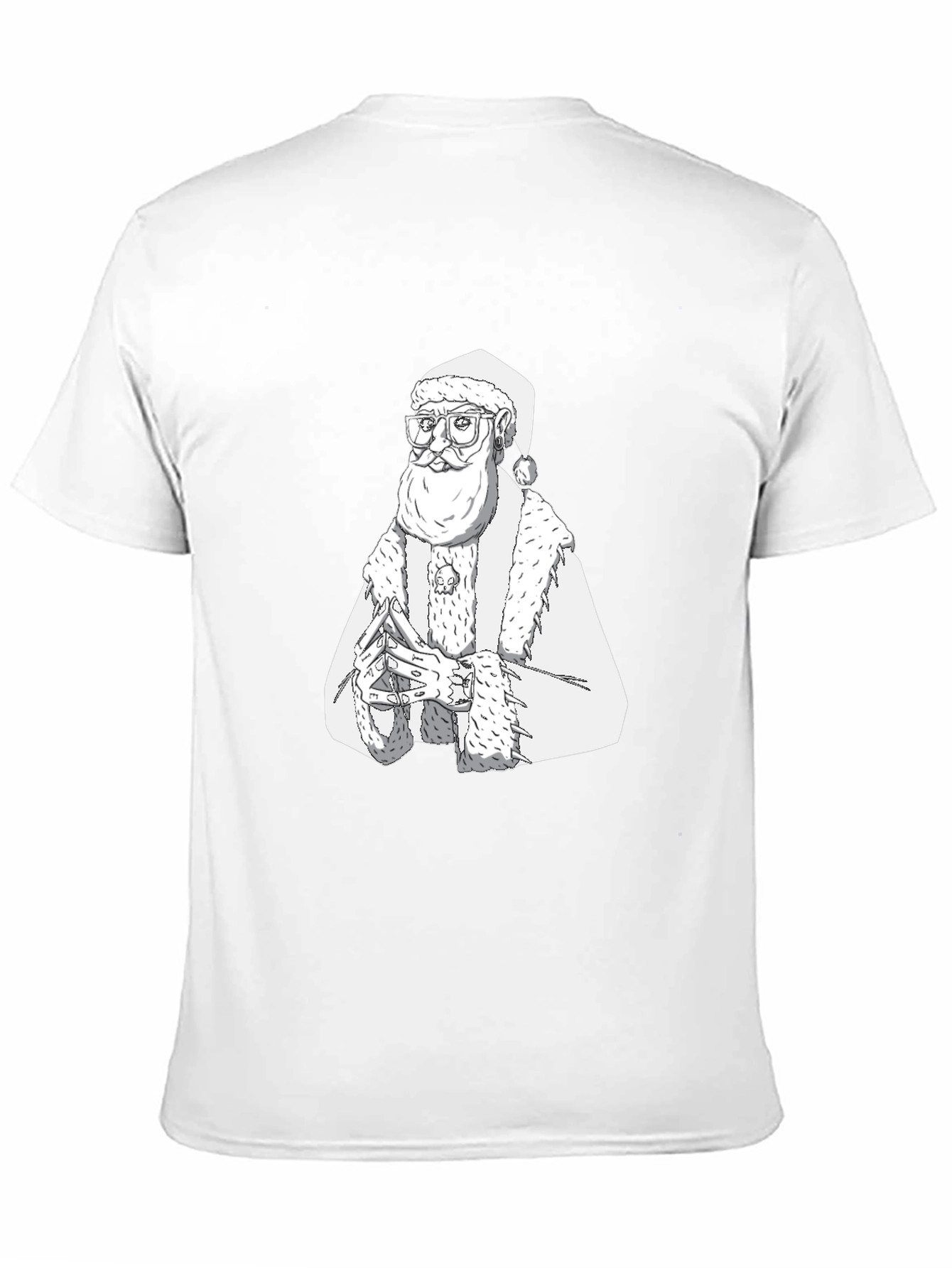 Hipster Santa T-Shirt - Black Cotton Tee