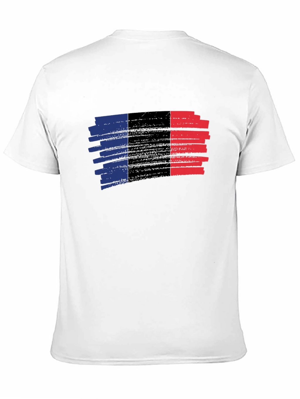 French Flag Brushstroke T-Shirt - Black Cotton Tee