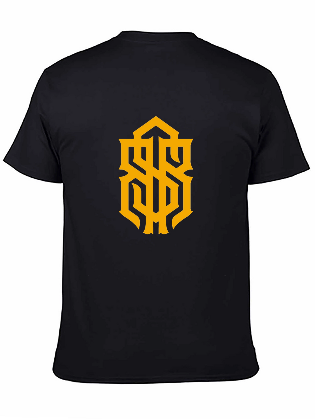 Stylish Black Tee with Gold Graphic Design