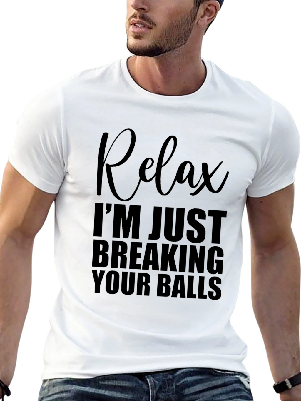 Relax Breaking Balls Graphic T-Shirt - Mens Novelty Tee